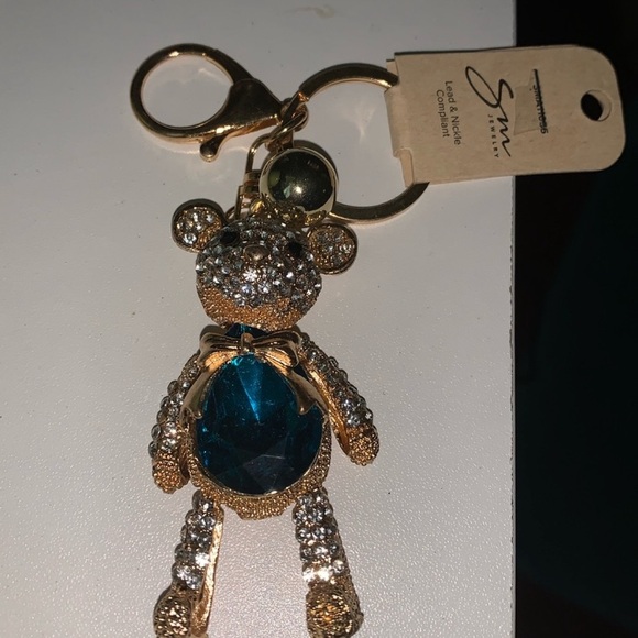 Rhinestone bear purse/bag charm keychain nwt - Picture 3 of 8